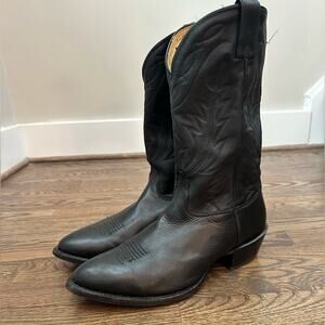 Nocona Men’s Black Leather Deertan Gentlemens Western Boots Size 11.5D